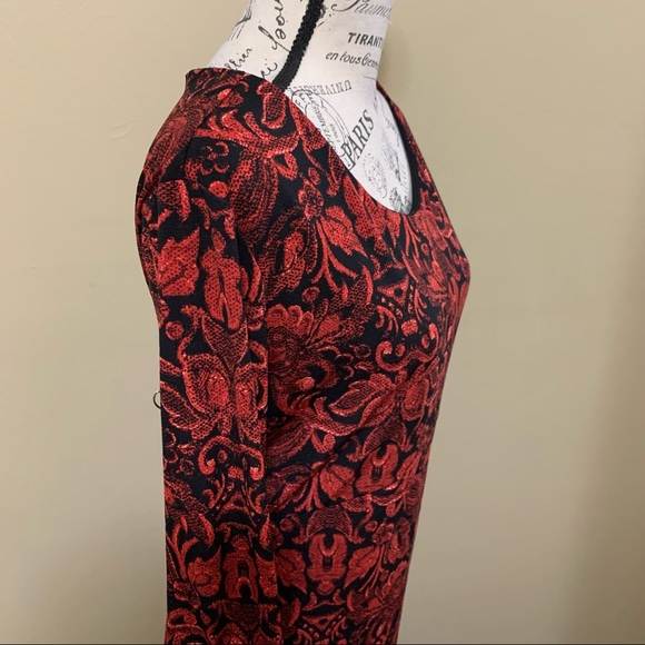 Cato Black & Red Long Sleeve Sweater Dress Large - Picture 6 of 10